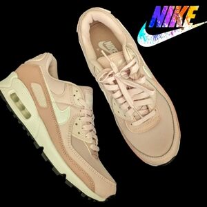 Nike Air Max 90 Women 8.5 Barely Rose Pink and White 042025